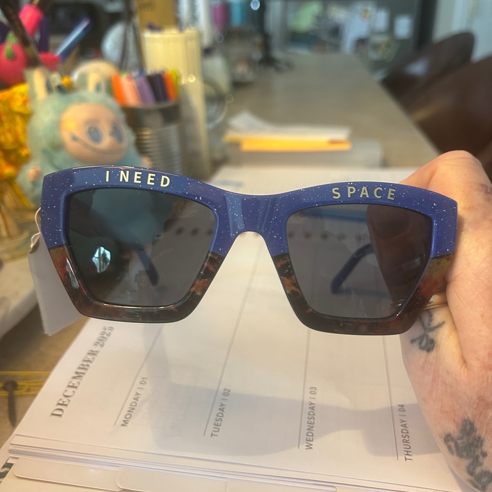 Blue and Brown Sunglasses